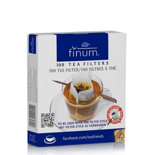 Tējas filtri FINUM Cup Size ar kociņu, 100 gab